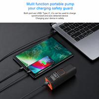 Compresseur d'air portable pour voiture, gonfleur de pneus avec surveillance de la pression des pneus, 5 modes prédéfinis, 101-150 PSI, écran LED, ABS
