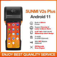 Système de point de vente mobile Android Sunmi V2S V3 Plus avec écran tactile 4G WIFI, terminal POS GMS avec imprimante intégrée