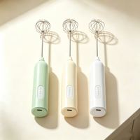 JLL7601 Mousseur à lait électrique portable rechargeable par USB en plastique, batteur à œufs multifonctionnel pour café et crème, fouet ménager