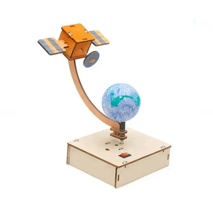 Kids DIY Physical Space STEM Kits Satellite Orbit GSO Rotation Science Experiment Model Education School Project Sets Toys