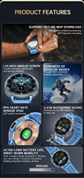 Montre connectée avec carte hors ligne, écran AMOLED, appels, suivi précis des pas, surveillance du sommeil, résistance à l'eau 5ATM, positionnement GPS BeiDou