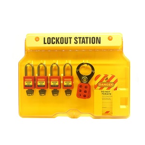 ロトプラスチック壁に取り付けられたロックアウトTagout駅イエロー10台の南京錠 - Product Image 5