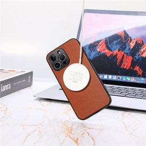 Funda protectora magnética de <span class=keywords><strong>carga</strong></span> inalámbrica de cuero Pu de Color sólido para <span class=keywords><strong>Samsung</strong></span> S24 S23 S22 Ultra - Product Image 3