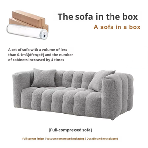 <span class=keywords><strong>Sofa</strong></span> kain gaya Zen dengan bulu domba Teddy, <span class=keywords><strong>Sofa</strong></span> kompres warna krim Marshmallow - Product Image 5