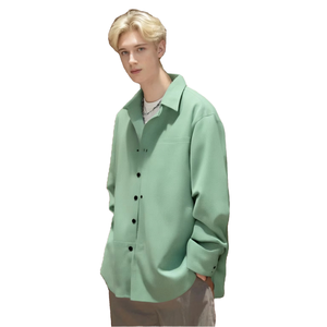 Camisas Aqua Transpirables de Manga Corta con Cuello Mao y Botones, Estampado Digital Personalizado para Primavera: Refrescantes y Definición Casual - Product Image 4