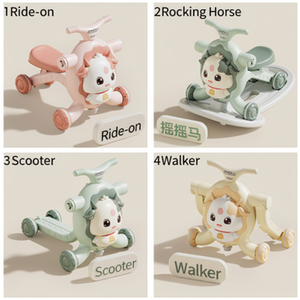 Trotteur bébé en plastique anti-basculement 3-en-1, poussette, <span class=keywords><strong>cheval</strong></span> à <span class=keywords><strong>bascule</strong></span> anti-jambes en O, aide à la marche, capacité de charge 10 kg - Product Image 2