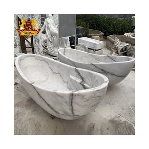 Grande vasca da bagno in pietra naturale in marmo, - Product Image 4