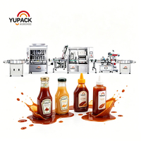 Ligne de remplissage automatique de mayonnaise avec technologie de bouchage sous vide et d'étiquetage