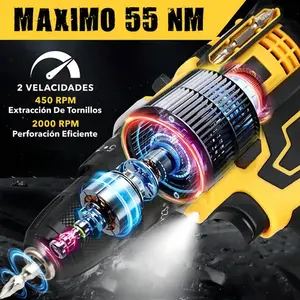 Perceuse-visseuse à percussion sans fil Miwod MIW-DZ99 21V avec 2 batteries (jaune) - Product Image 3