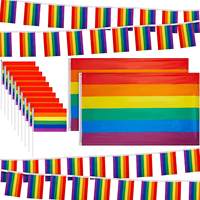 Shenzhen Large polyester gay arc-en-ciel drapeaux LGBTQ 14X21cm drapeau de fierté LGBT imprimé à la main
