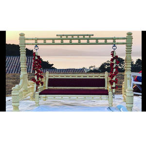 Gujarati-columpio tradicional indio para boda, diseño de Sankheda de madera antigua - Product Image 1