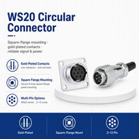 Ensemble de prises et fiches d'aviation WS20 multi-contacts mâle-femelle plaqué or pour équipement de bras robotisé
