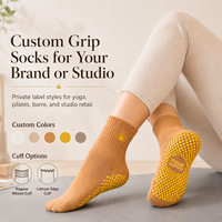 Chaussettes de yoga et de Pilates pour femmes avec logo personnalisé, antidérapantes, confortables, respirantes, chaussettes de sport avec grip