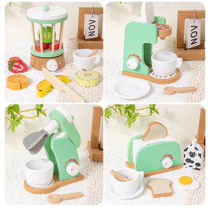 Ensemble de jouets d'appareils de cuisine en bois pour enfants avec cafetière, mixeur, batteur et <span class=keywords><strong>grille</strong></span>-<span class=keywords><strong>pain</strong></span> - Product Image 5