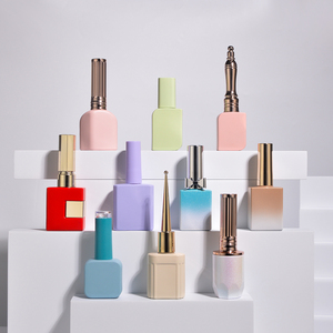 Chai sơn móng tay gel UV thủy tinh trắng rỗng 8ml 10ml 12ml 15ml 23ml, có cọ và nắp trắng - Product Image 2