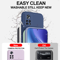 Étui pour Poco M4 Pro 4G, étui en silicone liquide carré souple pour Xiaomi Poco M3 M4 X4 Pro 5G Poco X3 F3 X3 NFC, protection de l'appareil photo