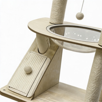 En gros Arbre à chat de luxe moderne 157 cm en bois écologique pliable et durable, avec capsule spatiale, grand, multi-niveaux, type condo, en sisal