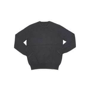 Suéter de cuello redondo de manga larga ajustado a la moda para hombre hecho de Cachemira como algodón - Product Image 1