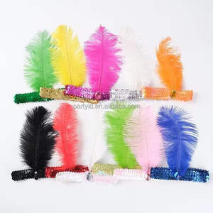 1920s Flapper Plume Bandeaux En Vrac Coloré Diamant Coiffe pour Femmes Halloween et <span class=keywords><strong>Gatsby</strong></span> Thème Fête Carnaval Accessoire - Product Image 3