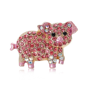 Mignon exquis alliage strass rose <span class=keywords><strong>cochon</strong></span> <span class=keywords><strong>broche</strong></span> créatif dessin animé bijoux <span class=keywords><strong>broche</strong></span> - Product Image 1