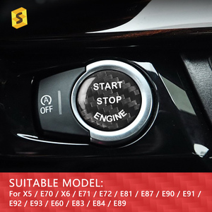 Botón de arranque de motor de fibra de carbono, accesorios para <span class=keywords><strong>BMW</strong></span> X5 E70 <span class=keywords><strong>X6</strong></span> E71 E72 E81 E87 E90 E91 E92 E93 E60 E83 E84 E89 - Product Image 2