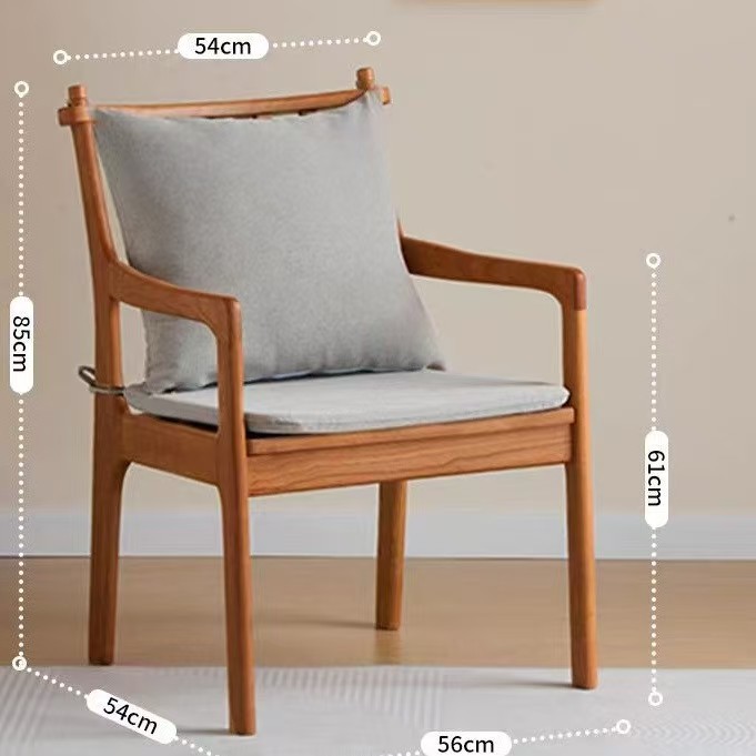 Assise en bois massif de cerisier avec garniture en lin fin gris clair