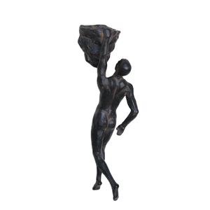 Statue murale décorative 3D en bronze européen moulé sous pression, motif homme grimpeur en cuivre, pour intérieur, vente en gros personnalisée - Product Image 1