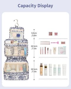 Travel Toiletry <b>Bag</b> for Women <b>Large</b> Makeup <b>Bag</b> Wide Open <b>Cosmetic</b> Make up Organizer with Handle - Product Image 2