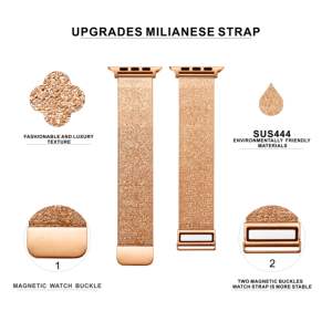 Correa de malla de estilo inglés para reloj, banda magnética Milanesa De 38 y 42 mm para apple <span class=keywords><strong>Watch</strong></span> Series 7, 6, 5, 4, 3, 2 SE - Product Image 3