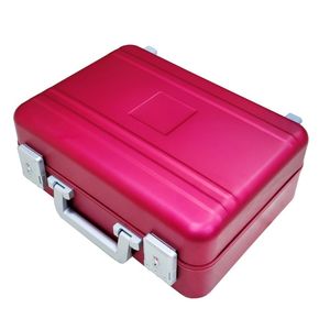 Valise en aluminium rouge rose Boîte à outils Alliage d'aluminium Métal Intégralement Boîtier en aluminium Instrument Équipement Vitrine Logo personnalisé - Product Image 3