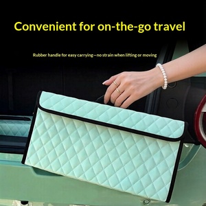 Boîte de rangement pour voiture en cuir imperméable, grande capacité, pliable, pour console centrale et coffre Tesla - Product Image 2