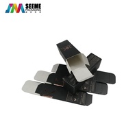 Boîte d'emballage pour rouge à lèvres noir mat, baume à lèvres, gloss à lèvres, boîte en carton pliable avec logo en feuille métallisée personnalisé, matériaux recyclés