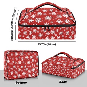 Snowflake Print Wholesale Custom Cake Pizza Thermal Insulation <b>Bag</b> Reusable Insulated <b>Cool</b> Wine Drink <b>Bag</b> - Product Image 3