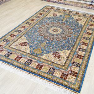 183x274cm Tapis aux États-Unis Nouveau tapis turc fait à la main fin <span class=keywords><strong>Nain</strong></span> Kashan Pile Hereke Tapis en soie - Product Image 3