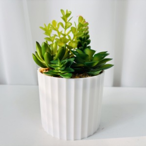Planta Artificial <span class=keywords><strong>con</strong></span> Patrón <span class=keywords><strong>de</strong></span> Rayas Verticales en Maceta, Decoración <span class=keywords><strong>de</strong></span> <span class=keywords><strong>Mesa</strong></span> para San Valentín - Product Image 5