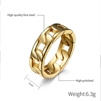 VAF — bague Hip Hop en acier inoxydable pour hommes, couleur or/argent/noir, élégante et Cool, à la mode, 2020
