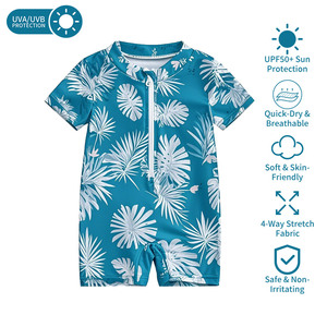 Nhà Máy Tùy Chỉnh Trẻ Mới Biết Đi Cậu Bé Cô Gái Ngắn Tay Áo Một Mảnh Dây Kéo Áo Tắm Phim Hoạt Hình Mô Hình Trẻ Em Đồ Bơi Trẻ Em Bãi Biển Tắm Phù Hợp Với - Product Image 2