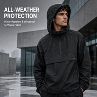 Ensemble de veste bomber décontractée en jean noir personnalisé pour homme, enduite, teinte unie, printemps, polyester, imperméable et coupe-vent