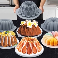 Ensemble de 3 moules à gâteau en silicone de qualité alimentaire à 100 %, en forme de couronne, de fleur et de cœur, résistants à la chaleur, lavables au lave-vaisselle, outils de pâtisserie