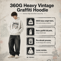 Sudadera con Capucha de 360G para Hombre, Estilo Oversize Vintage, con Estampado Gráfico, Proveedor Personalizado