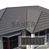 ASTM-Standard Beste Qualität Langlebige Wasserdichte Farbige Steinmetall-Dachziegel Robuste Materialien Hitzebeständig für Tempel Hotels