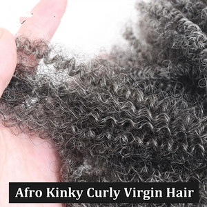 <span class=keywords><strong>Cheveux</strong></span> humains en vrac Afro Kinky Curly 4C gris argenté, <span class=keywords><strong>longs</strong></span>, effet sel et poivre, pour tresses au crochet et coiffures torsadées ou dreadlocks - Product Image 2
