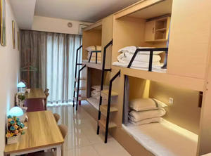 Thương mại giường viên cho ký túc xá viên nang giường tầng thép cầu thang LED ánh sáng riêng Rèm viên nang giường ngủ vỏ - Product Image 6