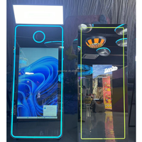 Machine de photographie rotative 360° avec LED, cabine photo 360° en verre Infinity, 80, 100, 115 cm, cabine vidéo 360°