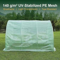 Serre de culture 3x3x2m avec structure en tubes d'acier galvanisé, couverture en filet PE vert et porte enroulable pour la culture des plantes