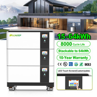 Batterie de stockage d'énergie solaire empilable OEM 51,2 V LiFePO4 15 kWh 30 kWh 45 kWh 60 kWh pour usage résidentiel ESS CAN