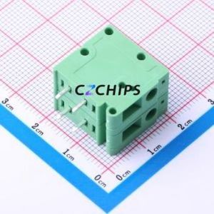 JL105R-75002G01 Screw Terminal Block Bent Lead Through Hole,P=7.5mm Connector 1x2P 7.5mm Green Right Angle Insert - Product Image 1