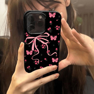 <span class=keywords><strong>Funda</strong></span> para 18 Pro Max, Diseño de Dibujos Animados con Lazo Rosa, <span class=keywords><strong>Funda</strong></span> Protectora de Plástico Suave a Prueba de Golpes para 17 Pro Max, 16, 15, 14 Pro - Product Image 2