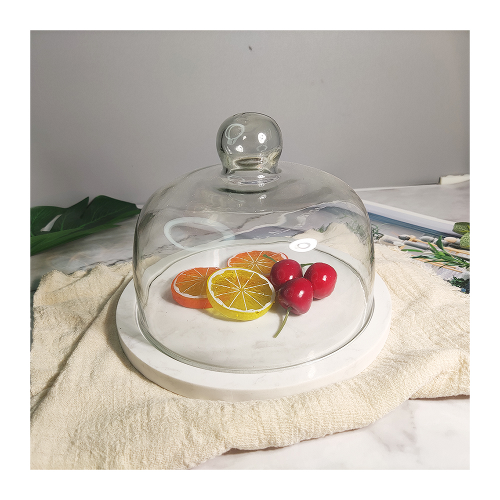 Стеклянная цветная коробка День Святого Валентина Европа белый OEM Ангел Роза в стеклянном куполе круглый пользовательский Печатный керамическая обеденная тарелка стеклянный мрамор