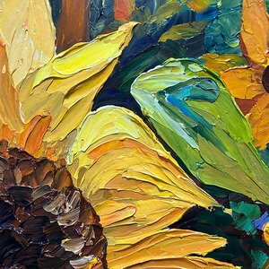 Décoration murale <span class=keywords><strong>tournesol</strong></span>, tableaux sur toile <span class=keywords><strong>tournesol</strong></span> style campagnard, art mural abstrait, <span class=keywords><strong>peinture</strong></span> à l'huile paysage <span class=keywords><strong>champ</strong></span>être, œuvre d'art pour la décoration intérieure - Product Image 5
